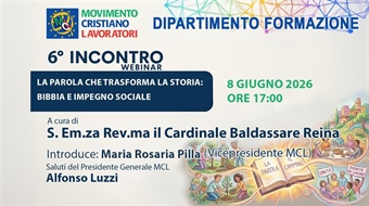 Webinar: con il Cardinal Baldassare Reina "Attualità della DSC"